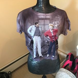 I Love Lucy t shirt crop top vintage 1950s shirt Lucille ball sitcom Delia’s y2k